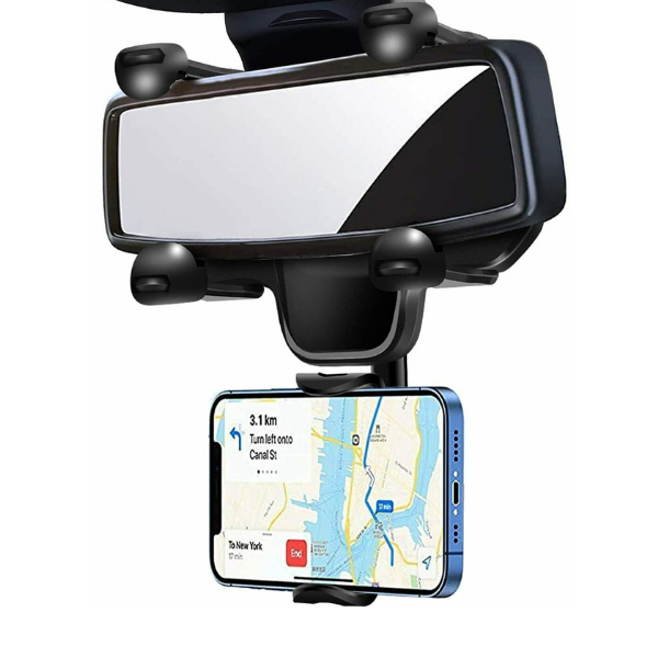 Supporto Porta Cellulare Auto Universale per Specchio Retrovisore Universale