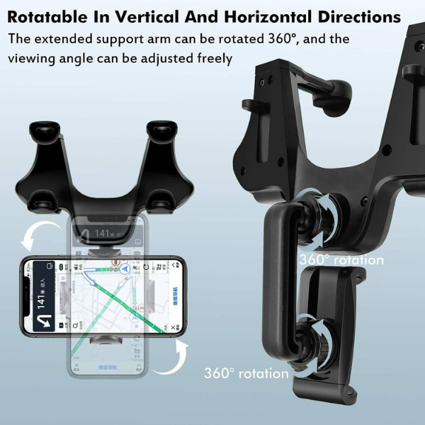 Supporto Porta Cellulare Auto Universale per Specchio Retrovisore Universale